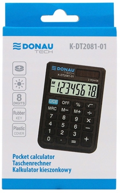 Калькулятор кишеньковий 8 цифровий чорний Donau Tech — фото 5