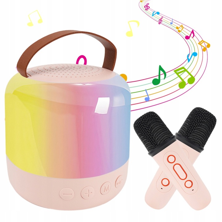 Колонка BLUETOOTH портативний караоке RGB 2 мікрофони USB AUX JACK