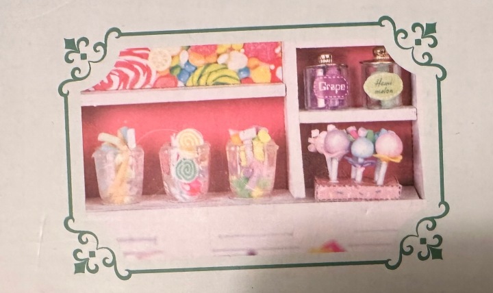 Мініатюрний будиночок CANDY SHOP магазин з солодощами DIY з підсвічуванням LED 3D (виставковий) — фото 2