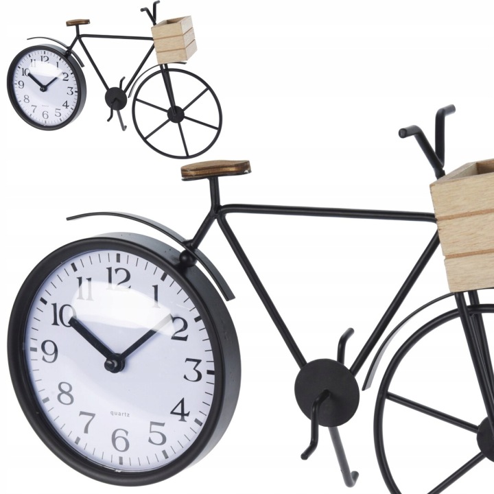 ZEGAR STOŁOWY DEKORACYJNY ZEGAR ROWER ozdoba 33 cm Loft na Komodę