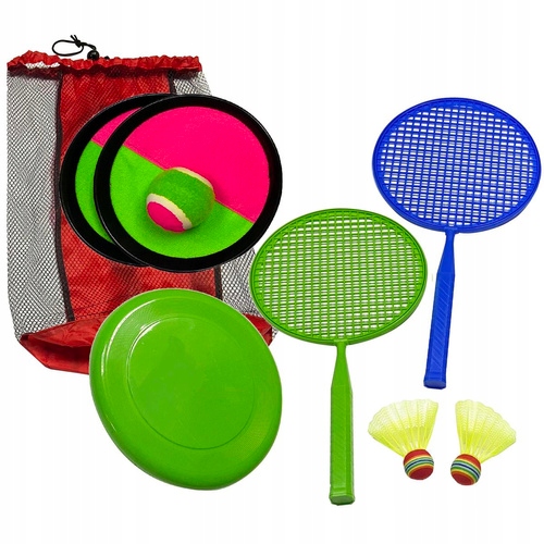 Enero Toys Набір ігор пляжних 3 в 1 – бадмінтон, catch ball, фрісбі