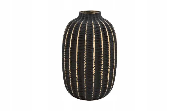 Skleněná váza 23 cm černo-zlatá AP172407