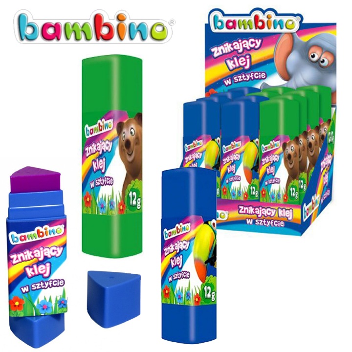 Клей зникаючий BAMBINO шкільний офісний штифт 12 г — фото 9