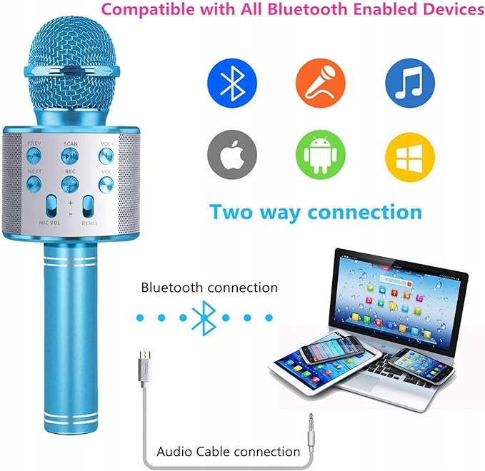 Бездротовий мікрофон для караоке колонка BLUETOOTH для дітей для гри — фото 2