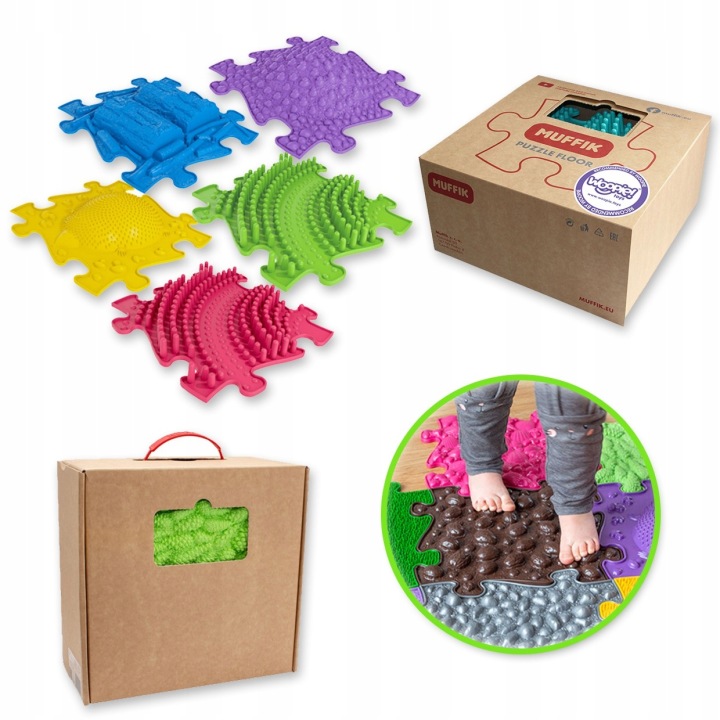 MATA SENSORYCZNA ORTOPEDYCZNA PUZZLE 5 el. WOOPIE