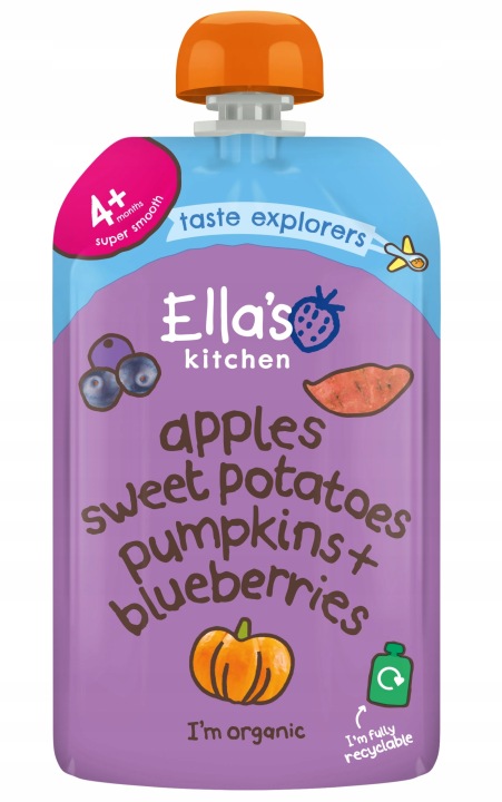 Ella's Kitchen Біо Пюре перекуска Батат Гарбуз і Яблуко 120 г — фото 4