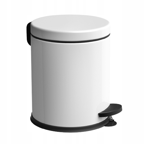 Odpadkový koš do kanceláře s pedálem, bílá ocel Easyform 12 l