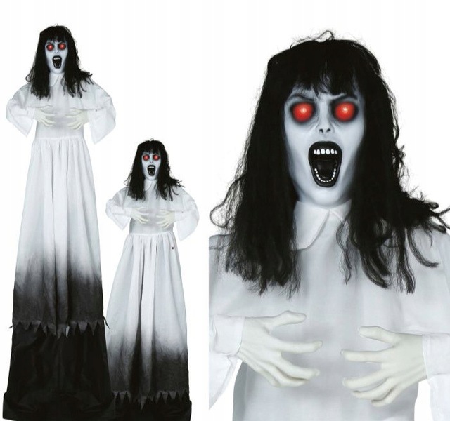 Dámská Interaktivní Dekorace Zombie 180 CM Halloweenová Led