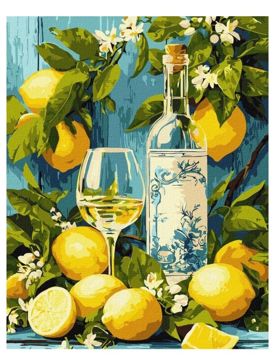 Малювання за номерами - Біле вино 30x40 см