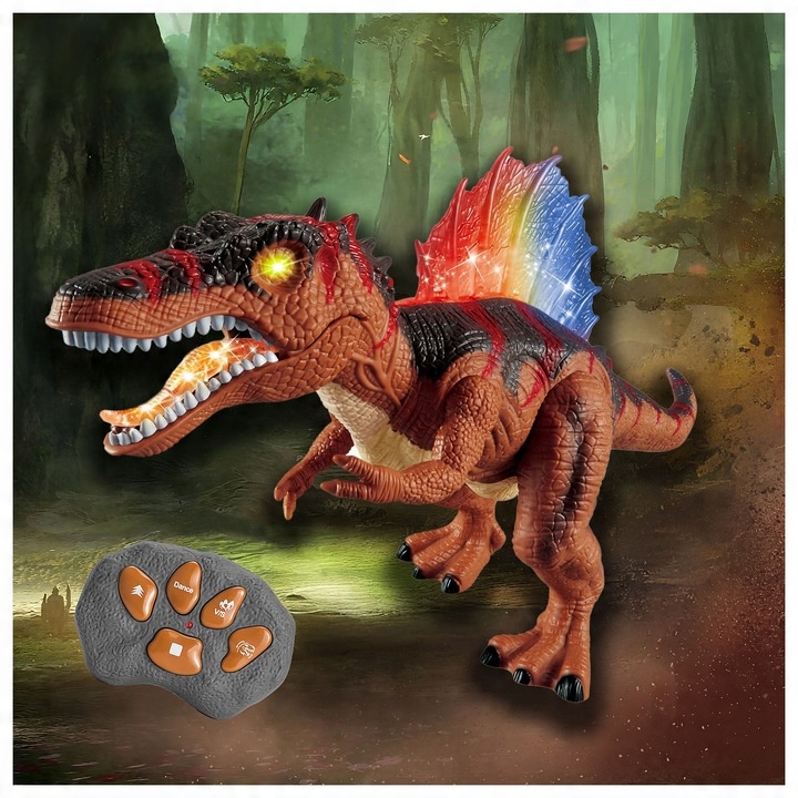 INTERACTIVE DINOSAUR REMOTE CONTROLLED ROBOT FOR CHILDREN EFFECTS SOUND LED Product width 44.5 cm