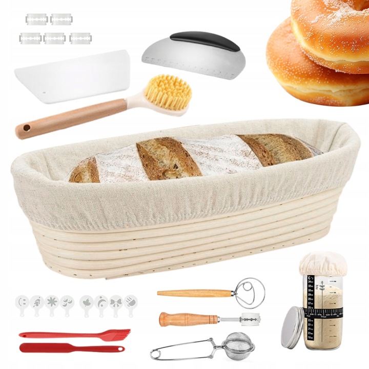 Kompletní pekařský set s ratanovým košem 25 cm pro začátečníky