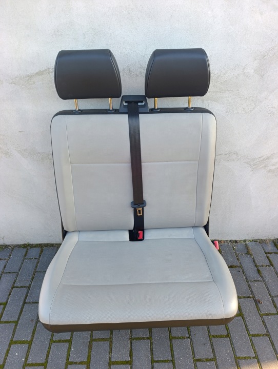 Dwojka eleje VW T5 lift T6 siedzenie pasazera jasna bőr skladana grzana