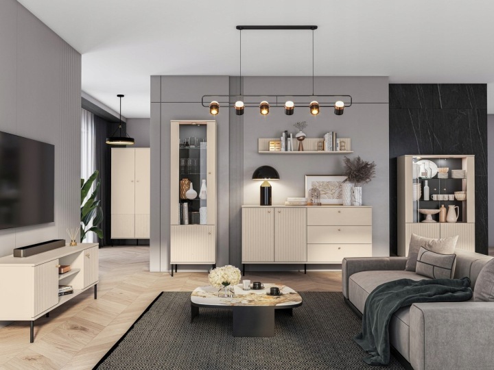 Комод з ламелями рифлена SOPHIE 05 кашемір кремова 120 см ML Meble — фото 7