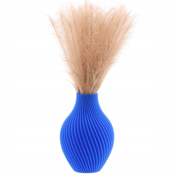 Váza flakon umělé květiny 3D modrá vysoká 25 cm dekorativní plast