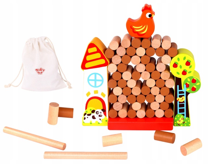 GRA SPADAJĄCA KURA DREWNIANA FARMA TOOKY TOY