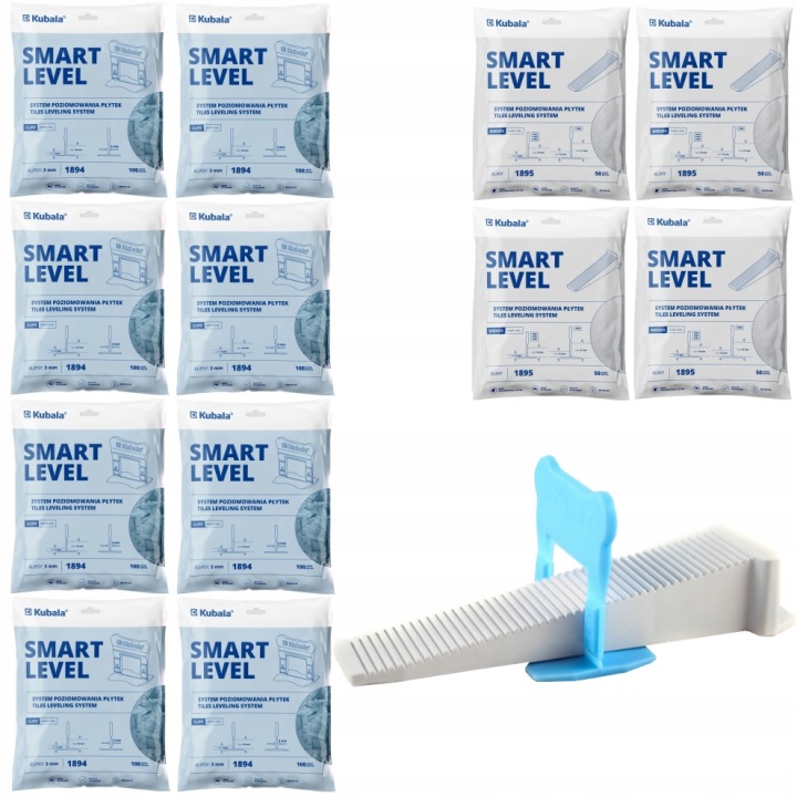 Kubala Smart Level Pro Vyrovnávání Klínových Dlaždic 200 Klipy 3 MM 800 Kusů