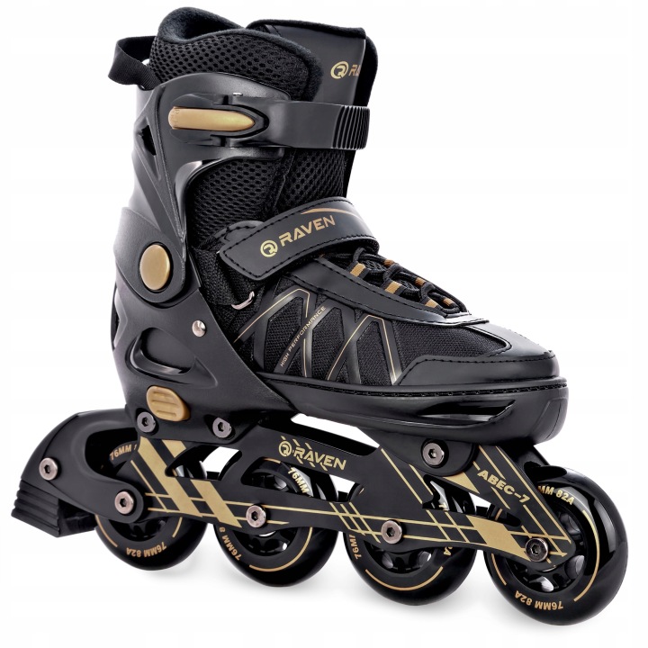 Ролики Ковзани фігурні 2 в 1 Регульовані RAVEN Expert Золотий 37-40 — фото 3