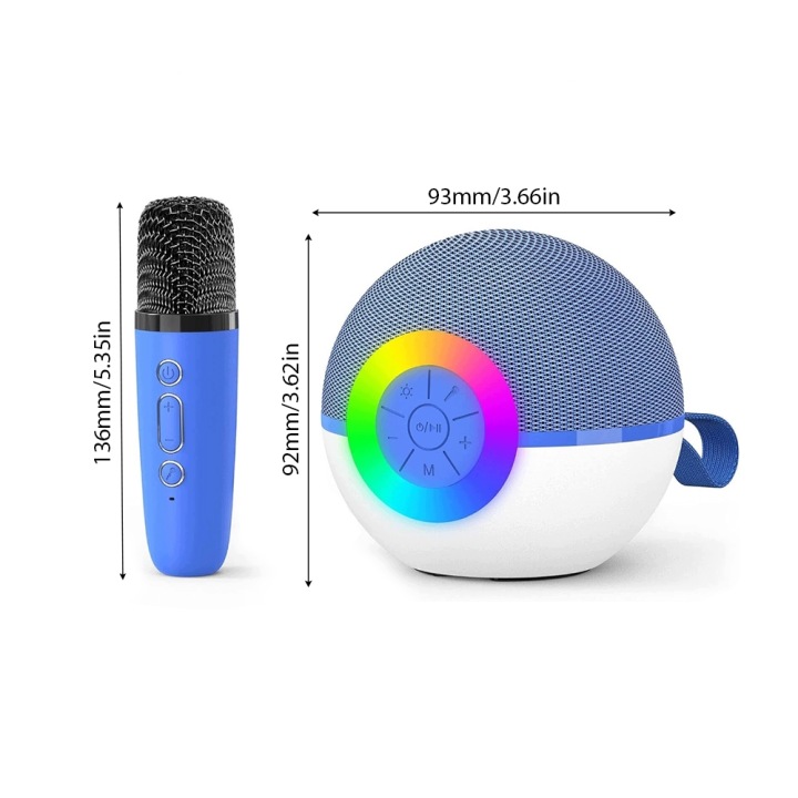 BLUETOOTH караоке з LED 1500 мАг акумулятор для вечірок і зустрічей — фото 4