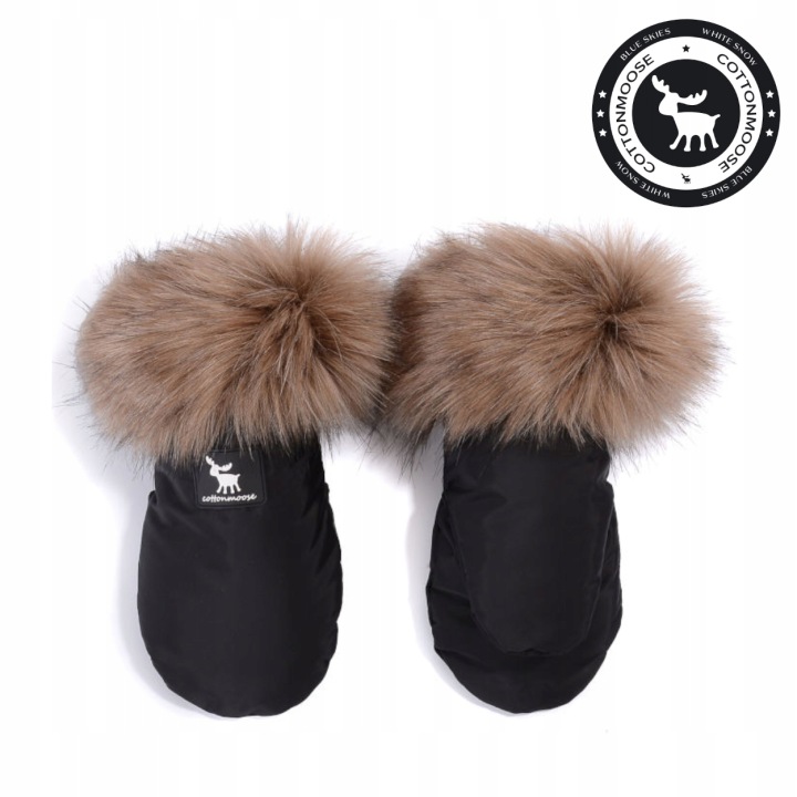 COTTONMOOSE рукавички з хутром колір чорний