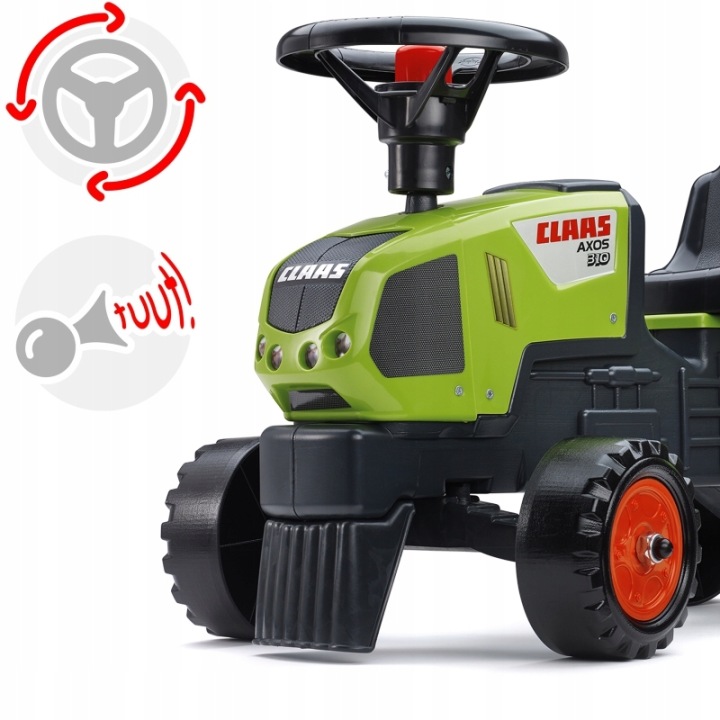 FALK Трактор Baby Claas Axos 310 Зелений з Причепом від 1 року — фото 6