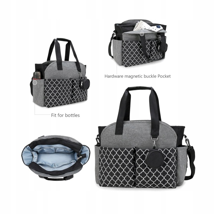 Водонепроникна сумка Nappy Bag Tote Сумка на плече з сумкою для пляшки — фото 5