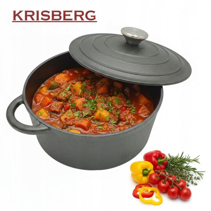 Hrnec litinový 2.6L 21cm Krisberg KS-2551 Indukce a plyn