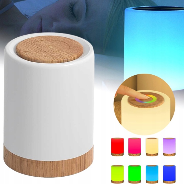LAMPKA NOCNA LED сенсорна RGB 13 кольорів USB на письмовий стіл спальня для дітей — фото 8