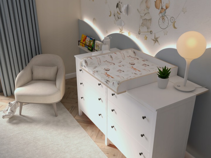 Пеленальник Накладка на Комод Koppang 46 см IKEA 54x72 см Графітовий Простий — фото 3