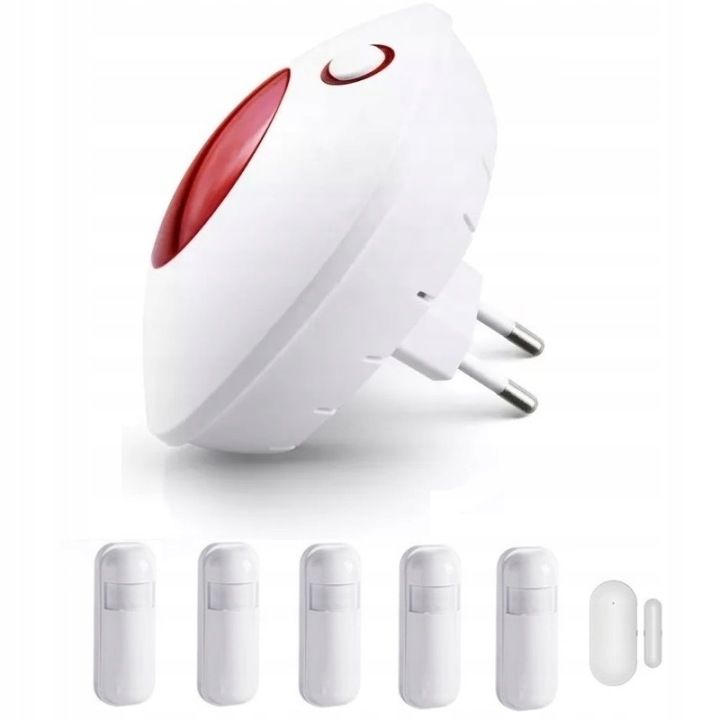 Bezdrátová Siréna Síťový Alarm 110DB Tuya Smart V Polštině WiFi 5xPIR