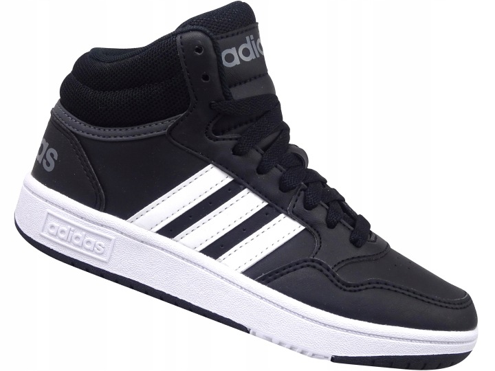 Кросівки ADIDAS HOOPS MID шкіряні чорні зручні GW0402 — фото 2
