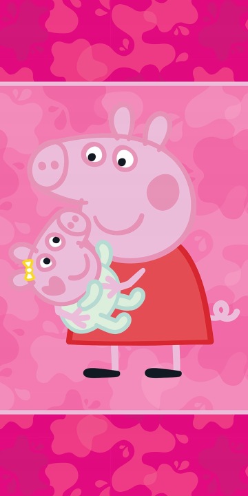 Рушник 70x140 свинка PEPPA бавовна для купання великий пляжний кіт рожевий