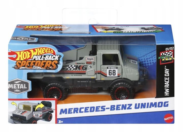 Hot Wheels Pull-Back Speeders 1:43 - Mercedes-Benz Unimog / HYC40