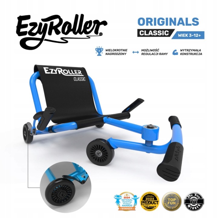 EzyRoller Classic гокарт що приводиться в рух ногами 3-12 років синій — фото 2