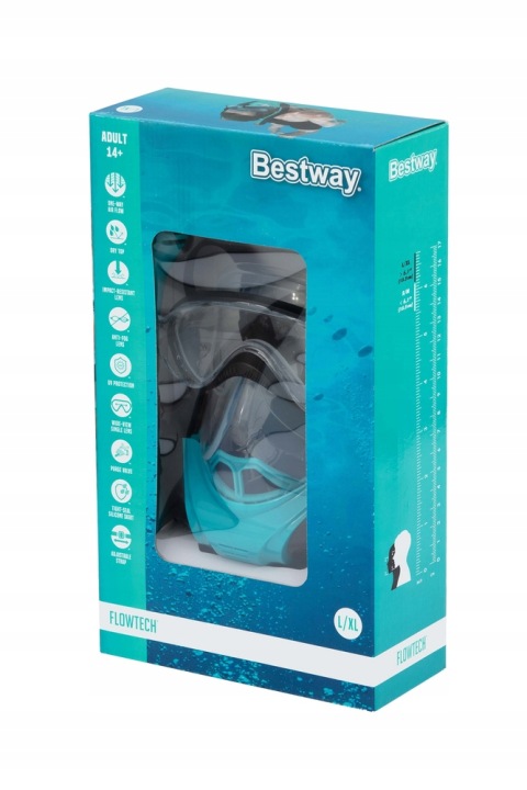Маска для пірнання з трубкою Bestway 24058 синій (виставковий) — фото 8