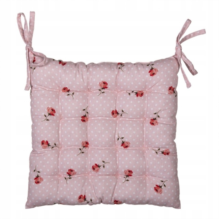 Růžová bavlněná polštář na sezení s výplní Dotty Rose 40x40x4