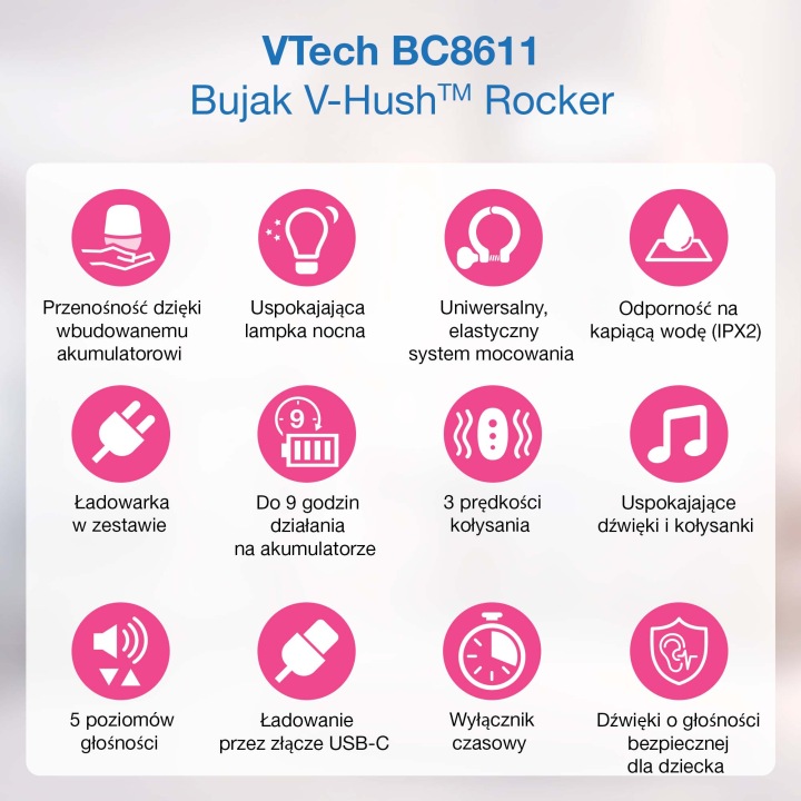 VTECH BC8611 - Гойдалка для візка Звук & Motion