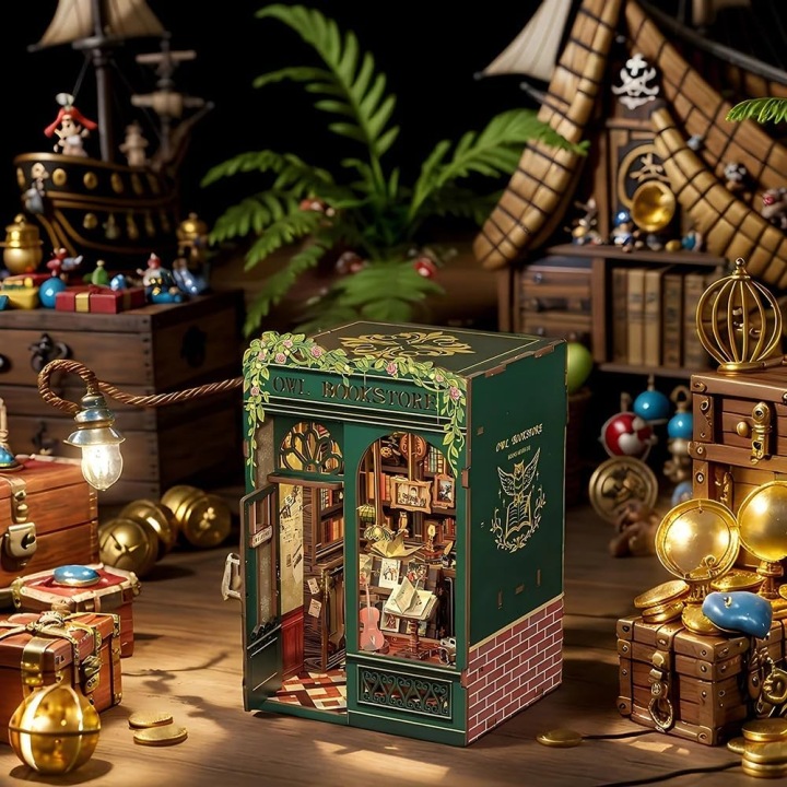 Мініатюрний будиночок 3D міні Book Nook Книгарня під совою CuteBee Модель — фото 15