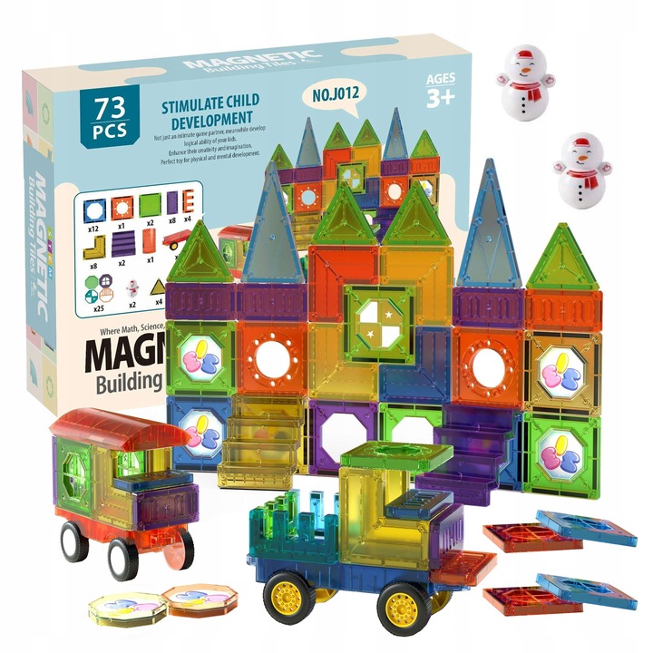 MAGNETIC BLOCKS 3D MAGNETIC 73el SET OF EDUCATIONAL BLOCKS FOR CHILDREN