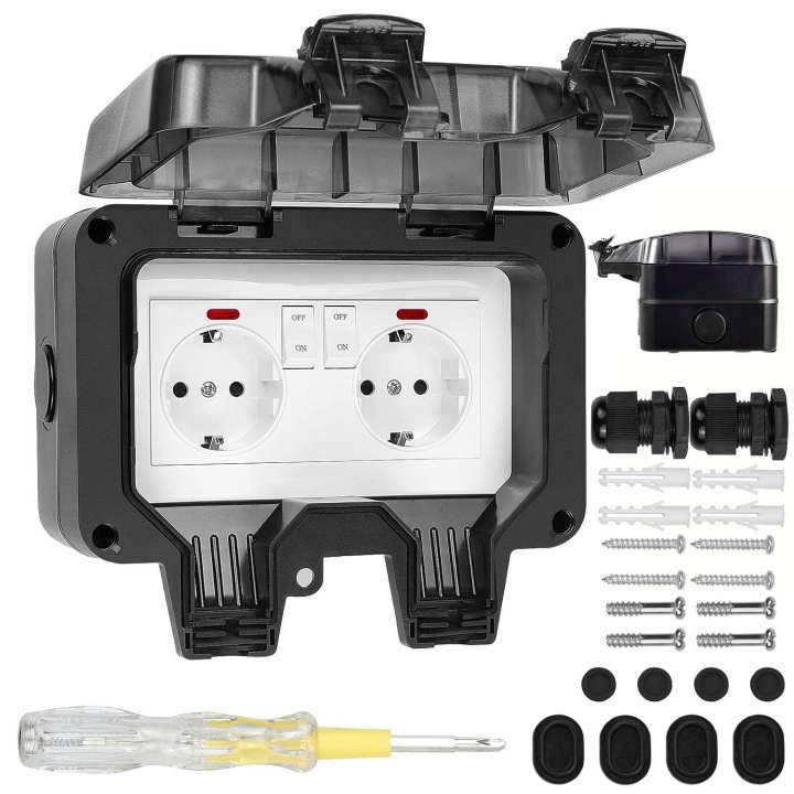 Venkovní Elektrická Zahradní Zásuvka Vodotěsná, Utěsněná, 2CESTNÁ