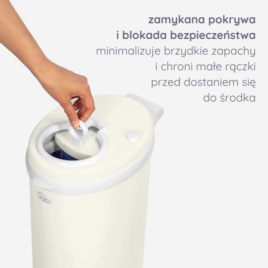 Ubbi Сталевий Кошик для підгузків Matte Слонова кістка — фото 3