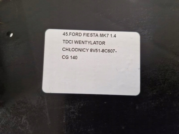 FORD FYESTA MK7 1.4 TODCI Zzoemcodez Cooling Ventilator 5