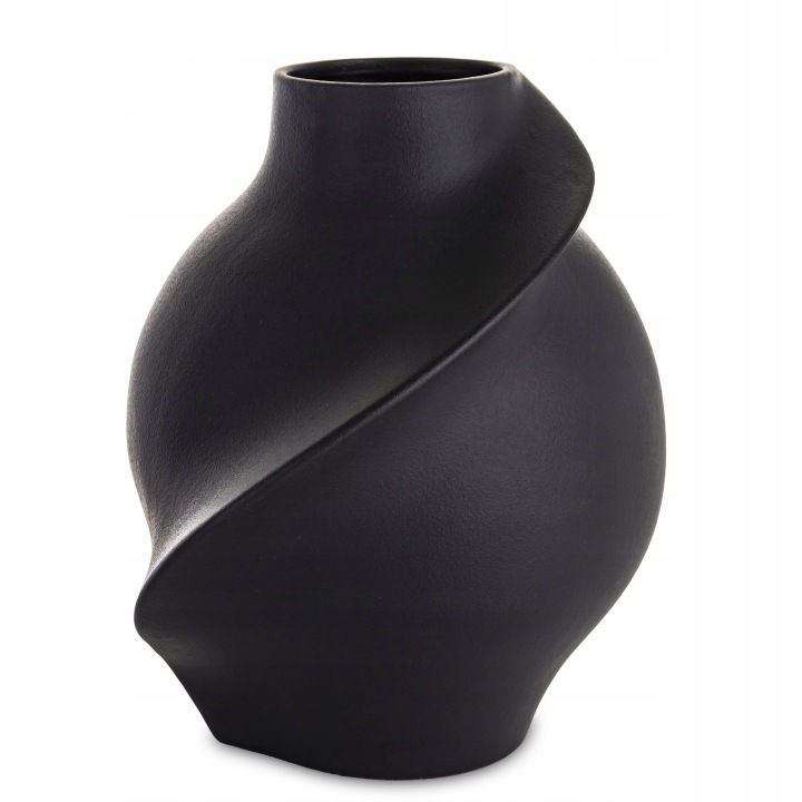 Elegantní černá porcelánová váza, moderní interiérová dekorace 25 cm