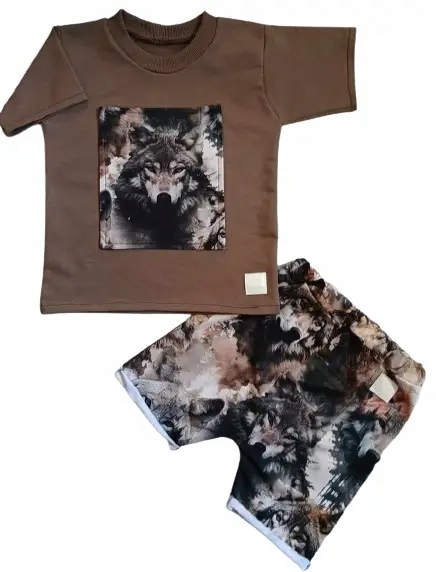 Komplet letni Wilki z taupe rozmiar 80