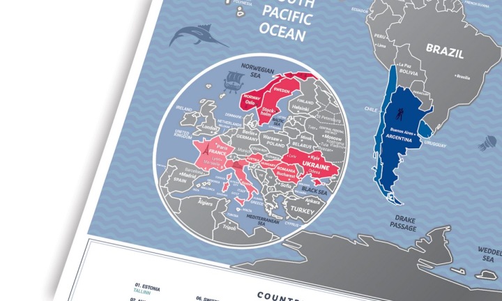 Карта Скретч-картка Світу Travel Map Weekend World City Break 1DEA — фото 4