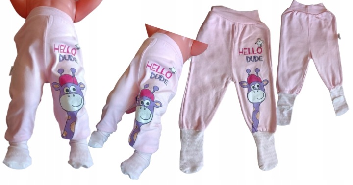 Półśpiochy niemowlęce ze skarpetkami elastyczne stópki bawełna — zdjęcie 31