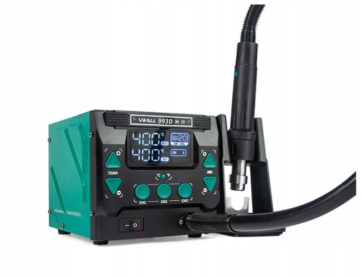 Pájecí stanice horkovzdušná Yihua 993DM-IV 1000W 100–480°C paměť nastavení