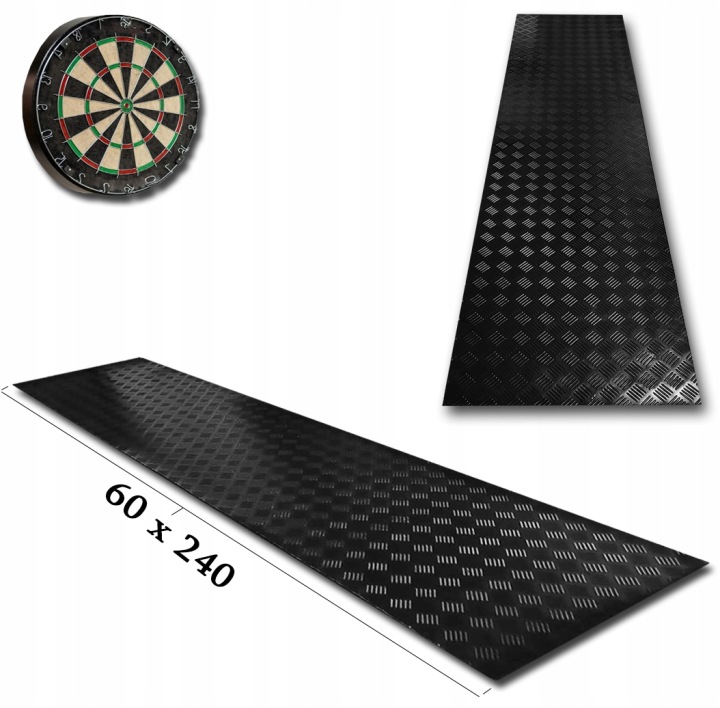 Ochranná Podložka Na Šipky Podlahy Dart Oche Koberec Černá 60x240 cm