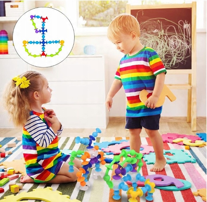 SILICONE BUILDING BLOCKS SUCTION CUPS 36 el Type construction blocks