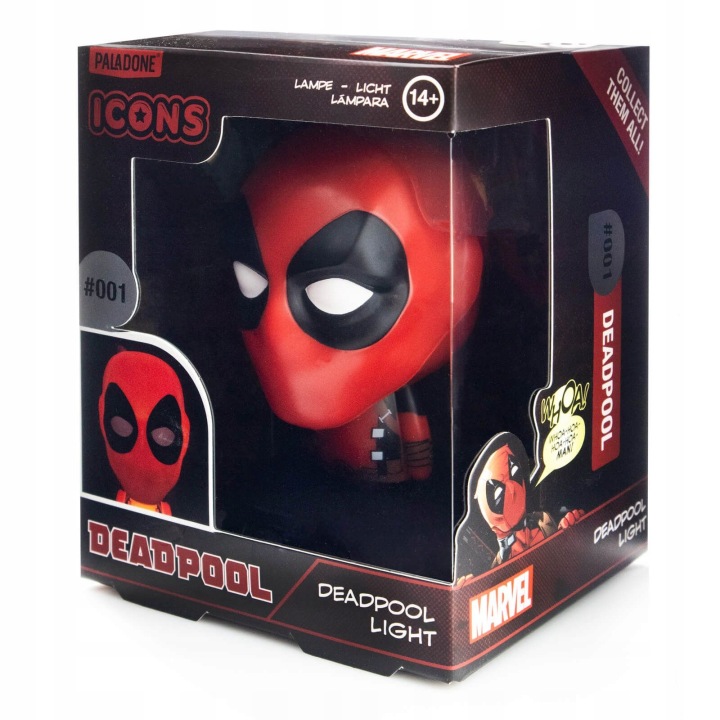 MARVEL DEADPOOL лампа настільна на письмовий стіл нічна для сну 10 см ICONS — фото 13
