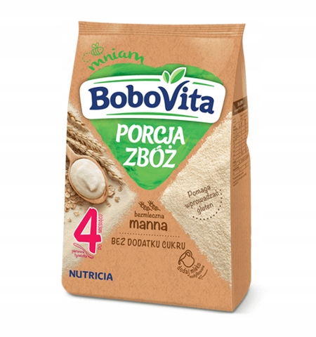 Кашка безмолочна Bobovita Порція злаків Манна 170 г — фото 3